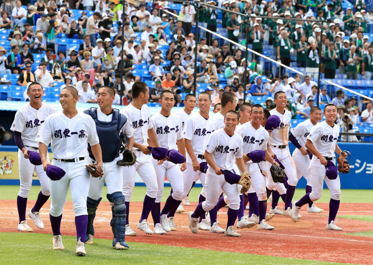 関東第一の選手たち（2024年7月26日撮影）