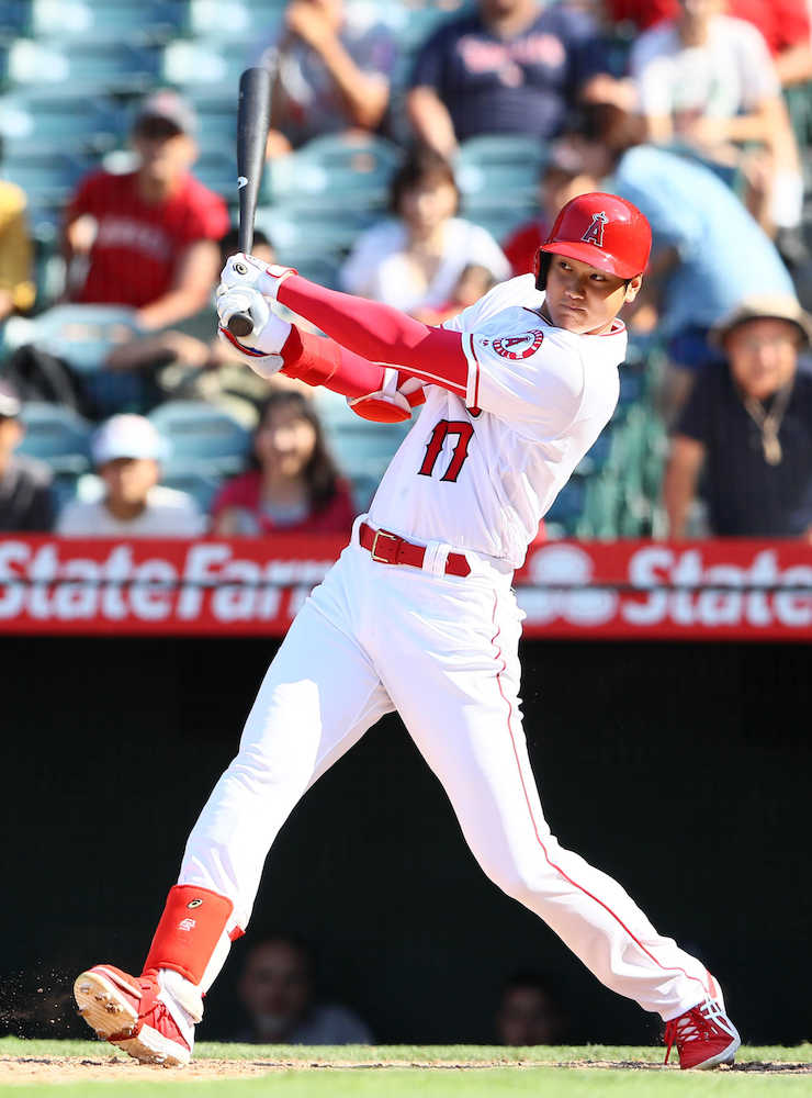 【画像・写真】大谷“４度目の正直”８回２点タイムリーも…エンゼルス１点差で敗れる