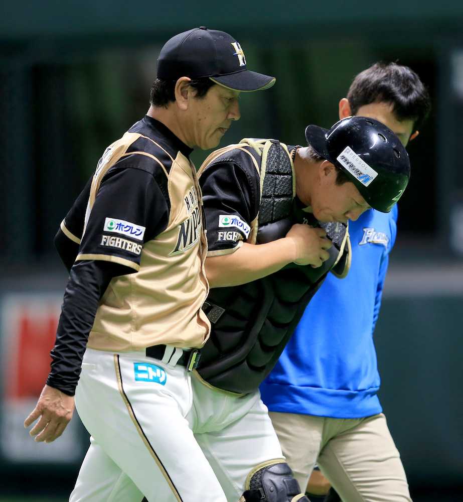 【画像・写真】日本ハム・鶴岡　初回に痛いアクシデント　あっ！ワンバウンド投球が…