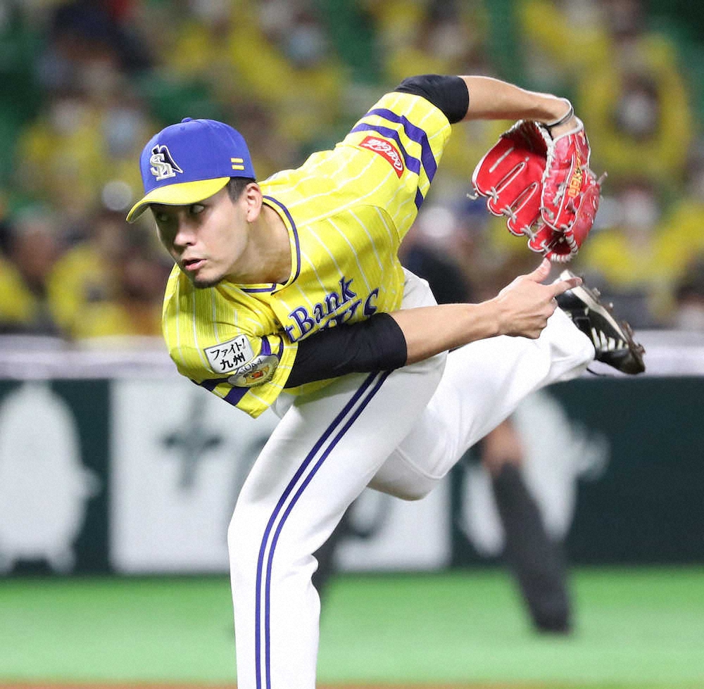 【画像・写真】ソフトバンク3連敗…千賀　8回1失点好投も5敗目　オリックス山本とのエース対決は2勝2敗に