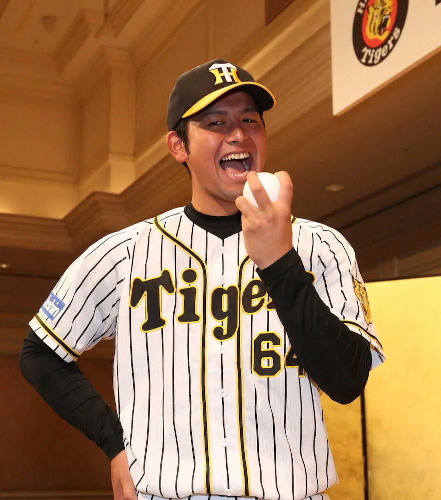 【画像・写真】阪神ドラ5・岡留　ほんわかキャラ全開　同期に負けないのは「体の柔らかさですかね…それにしておきます」