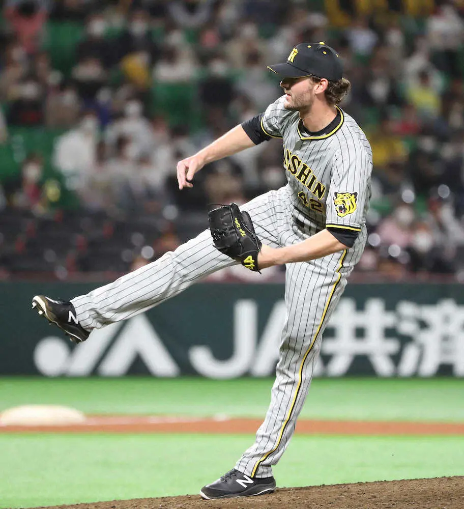 【画像・写真】阪神の新守護神候補・ケラー、上々の無失点デビュー　得意のカーブで上林を空振り三振斬り
