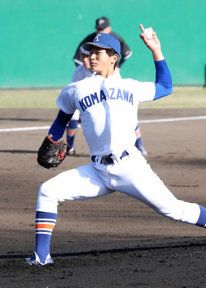 【画像・写真】駒大2年生左腕・高井　初先発でリーグ戦初先発初勝利