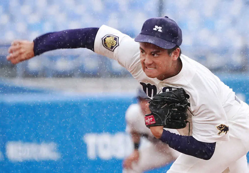 【画像・写真】明大・蒔田がリーグ初完封で法大に雪辱「試合のつくり方が分かってきた感じです」