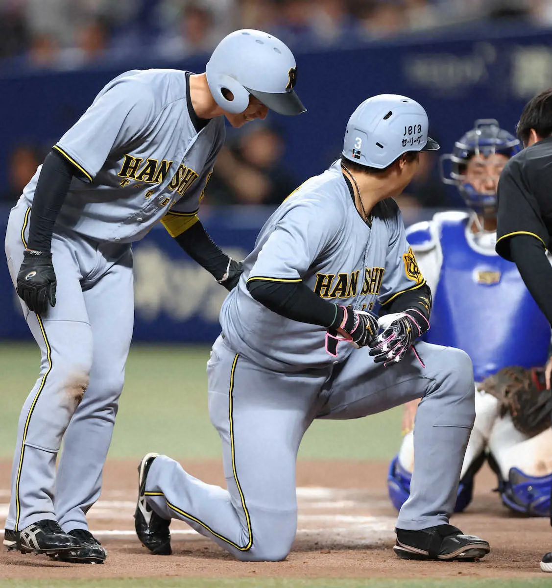 【画像・写真】阪神M32 中日に3―2競り勝ち　大山の押し出し死球が決勝点