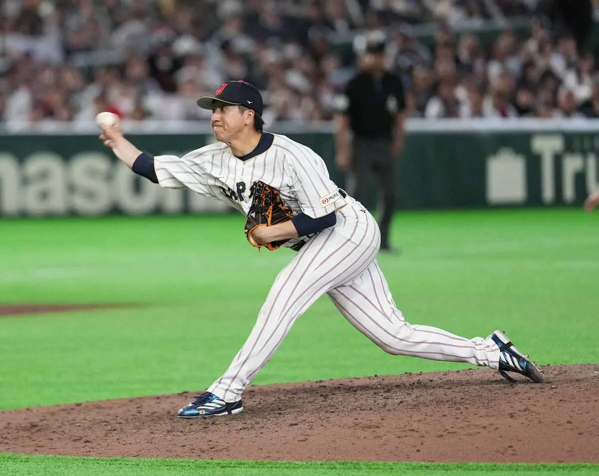 【画像・写真】侍・大勢が締めた！2点差守った！魂の7球　周東の“神キャッチ”で韓国討ち連勝　最大タイ3点差逆転