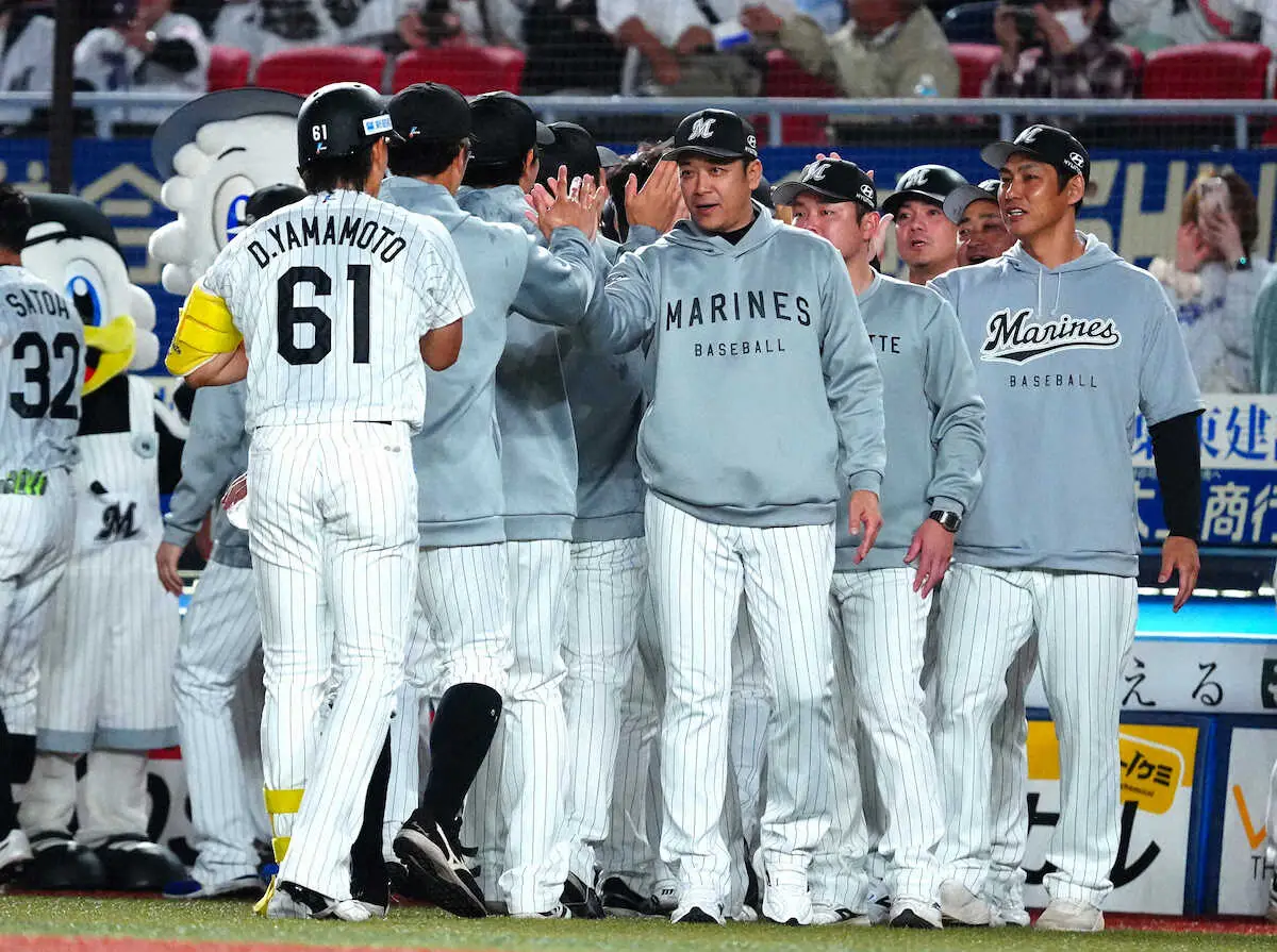 【画像・写真】ロッテ、今季2度目のサヨナラ勝ち！サブロー監督　6回途中の継投は「勝つために最善を尽くした」