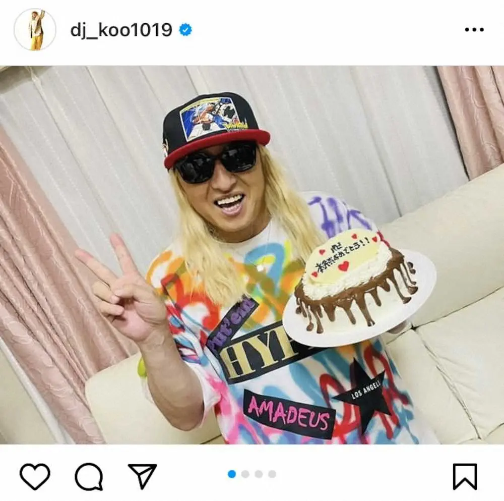 【画像・写真】DJ　KOO　愛娘から手作りケーキでサプライズ「超おいしくて幸せDO　DANCE！」