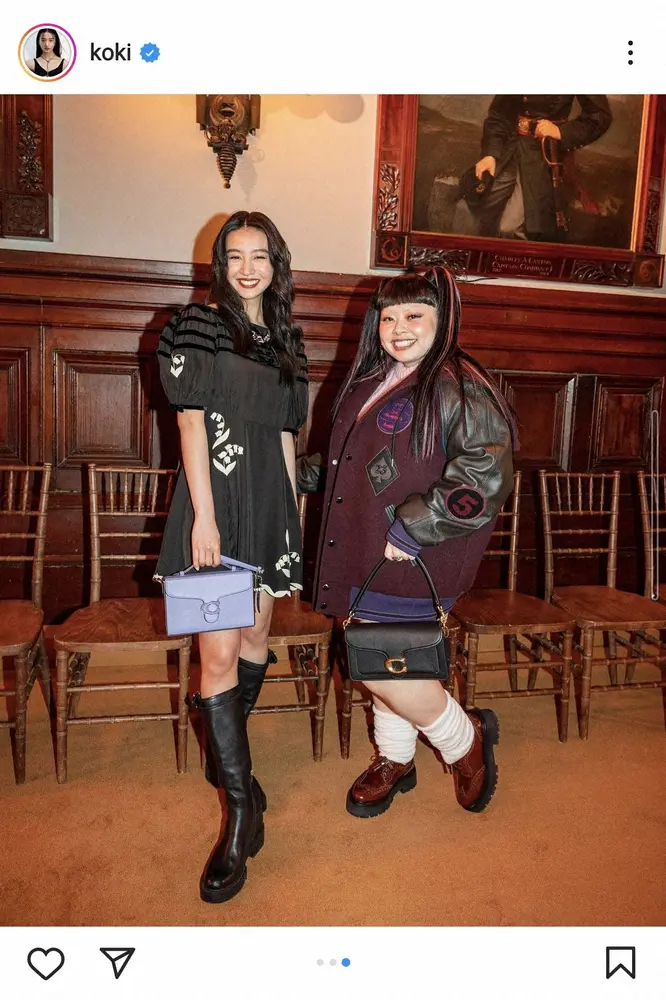 【画像・写真】Koki,　NYのファッションショーで渡辺直美と対面　ミニワンピ＆ブーツ姿披露し2ショット