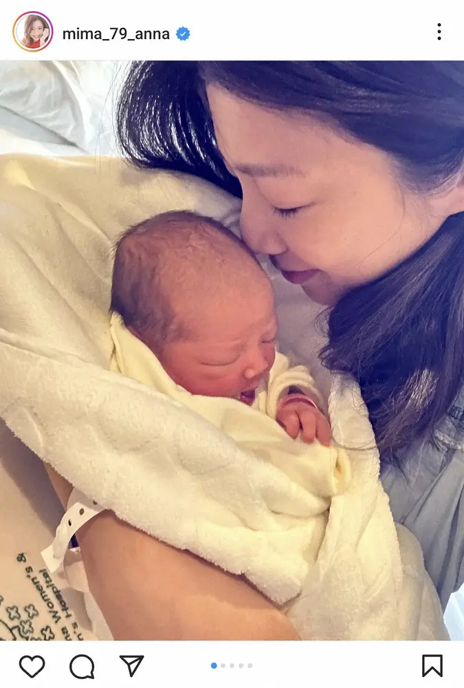 【画像・写真】ロッテ・美馬学の妻・美馬アンナが第2子女児出産を報告　学は「宝物をまた一人増やしてくれてありがとう」