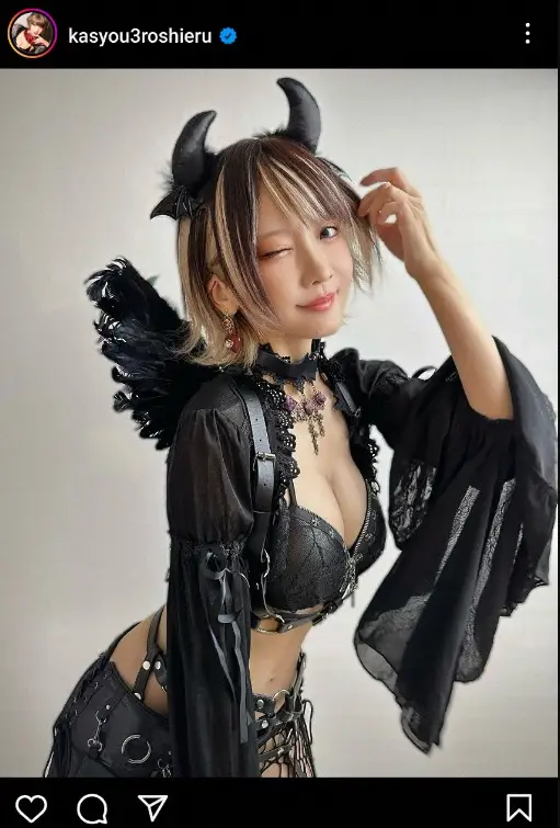 【画像・写真】火将ロシエル　制服ミニスカ“ちらっ”ショット公開に「おっ、おおおおっ」「美脚」「素敵」