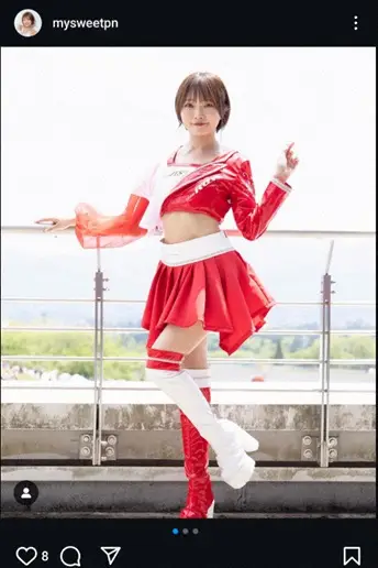 【画像・写真】“令和のハイレグ天使”安西茉莉　超タイトな真っ赤なキャミ＆レギンス姿の自撮りショット公開