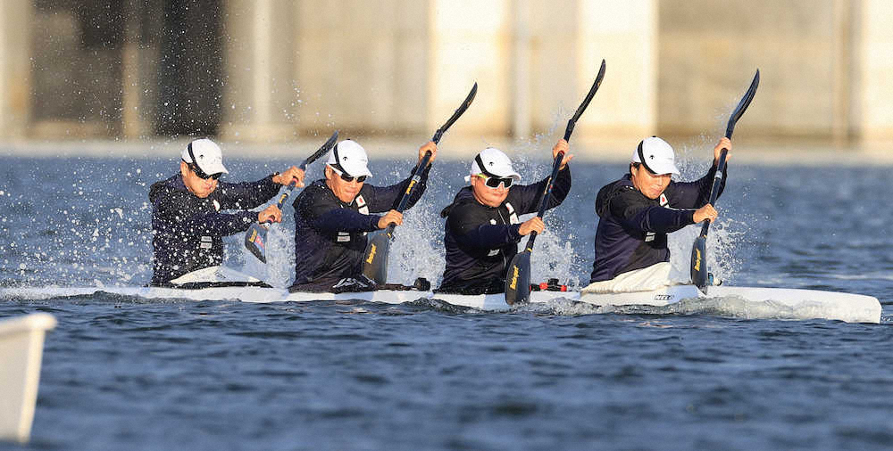 【画像・写真】カヌー・カヤックフォア東京五輪代表4人が“ホーム”で練習公開　来夏へ「伸び代ある」