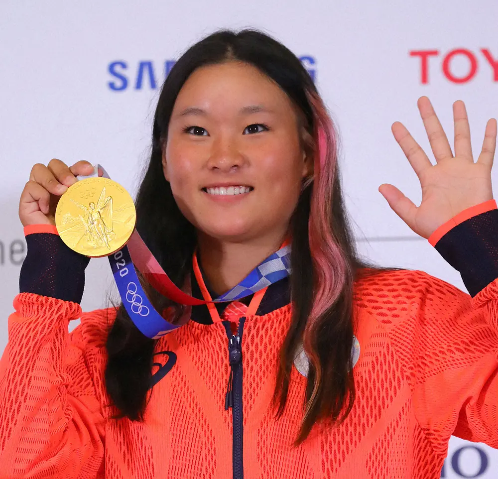 【画像・写真】スケートボード女子パークで金メダルを獲得した四十住さくら
