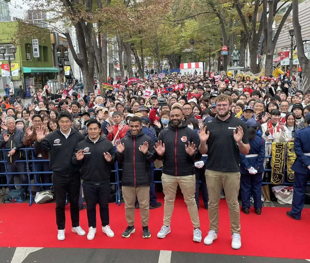 【画像・写真】ラグビー日本代表　府中市拠点2チーム所属選手がW杯報告会　リーチ「次はベスト4以上でもっと大きく」